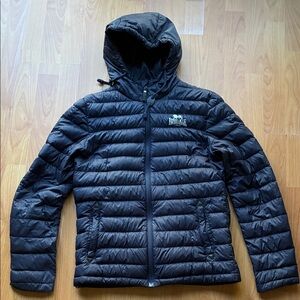 Navy Puffer Jacket with Hood